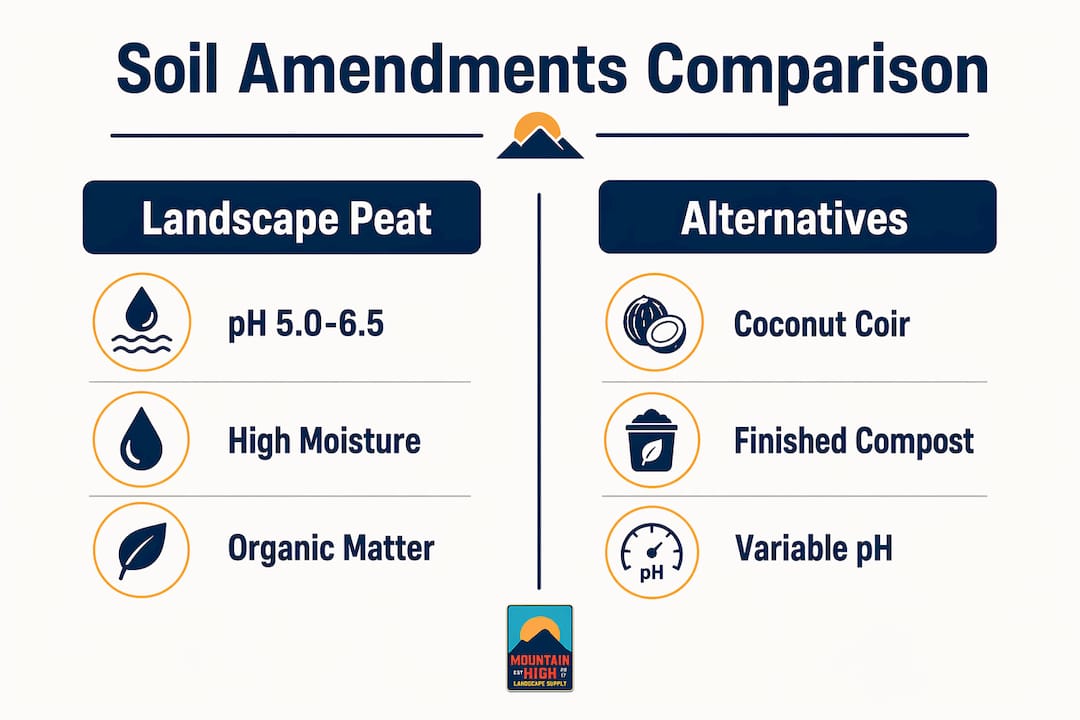 Infographic comparing landscape peat and soil alternatives