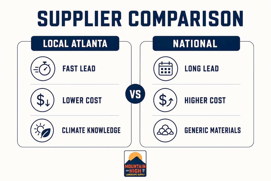 Comparison infographic of local vs national suppliers