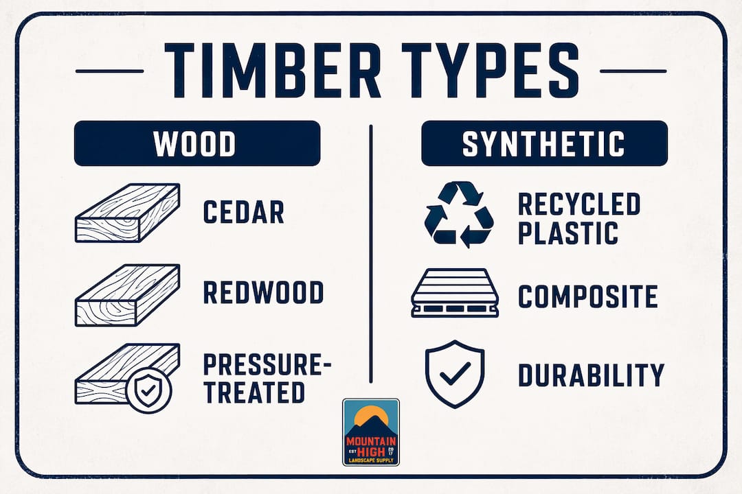 Infographic comparing wood and synthetic timbers