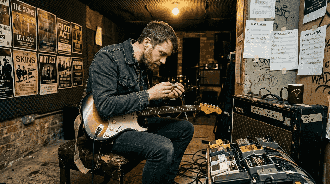 Musician putting in high-fidelity earplugs