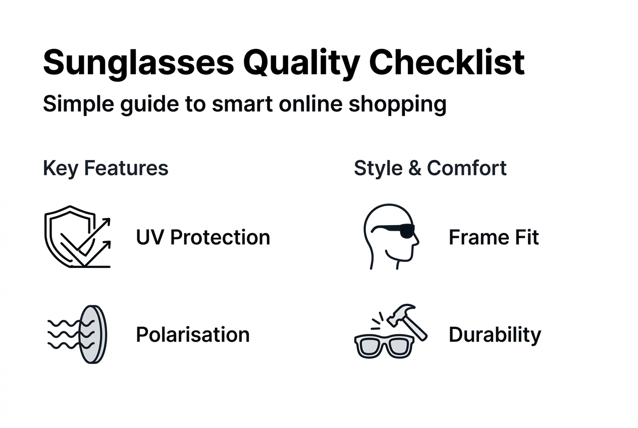 Sunglasses checklist infographic for buyers