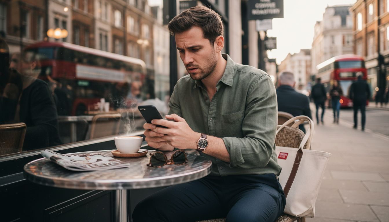 Man waiting anxiously for eyewear delivery