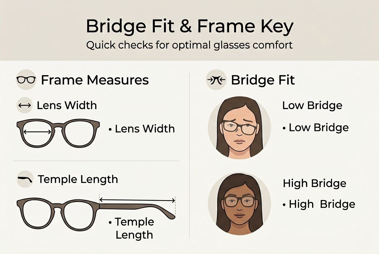 Infographic of bridge fit and frame measures