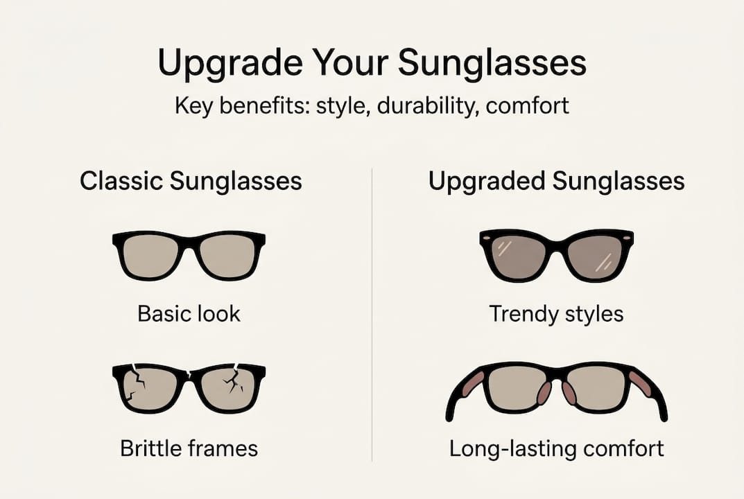 Infographic on sunglasses upgrade benefits
