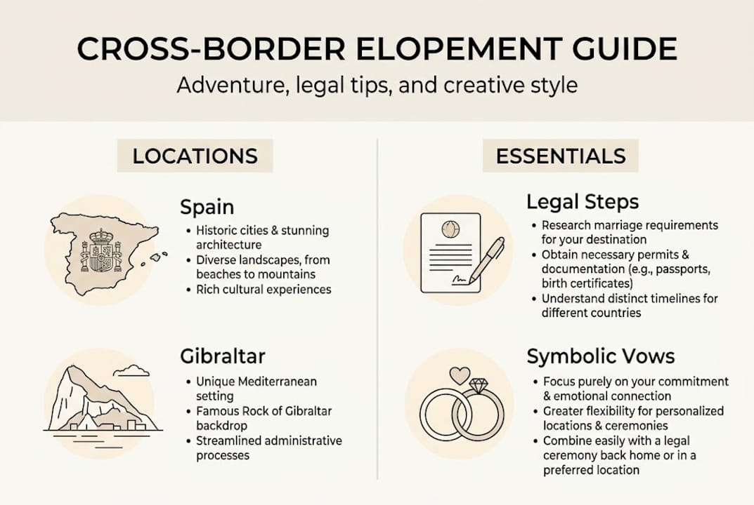 Infographic overview essentials for cross-border elopements