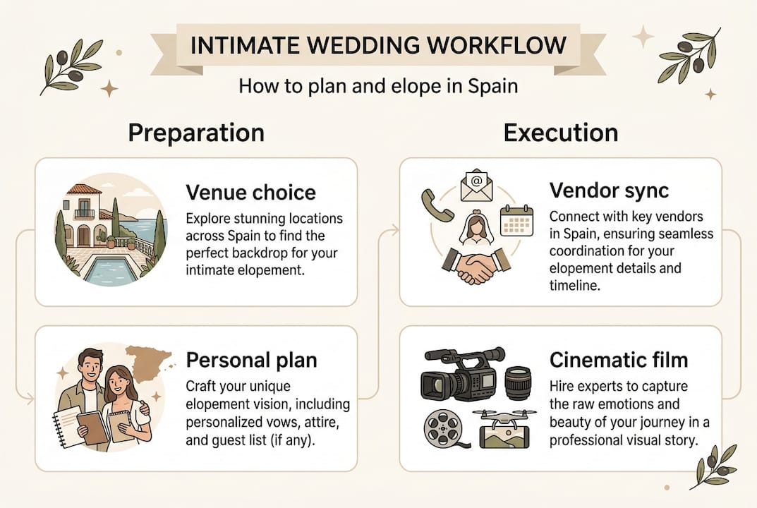 Infographic of wedding workflow phases