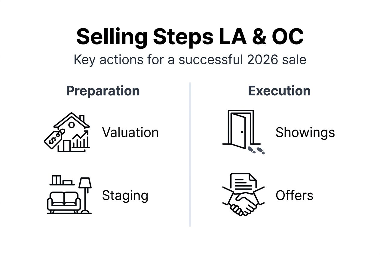 Infographic outlining house selling steps LA OC
