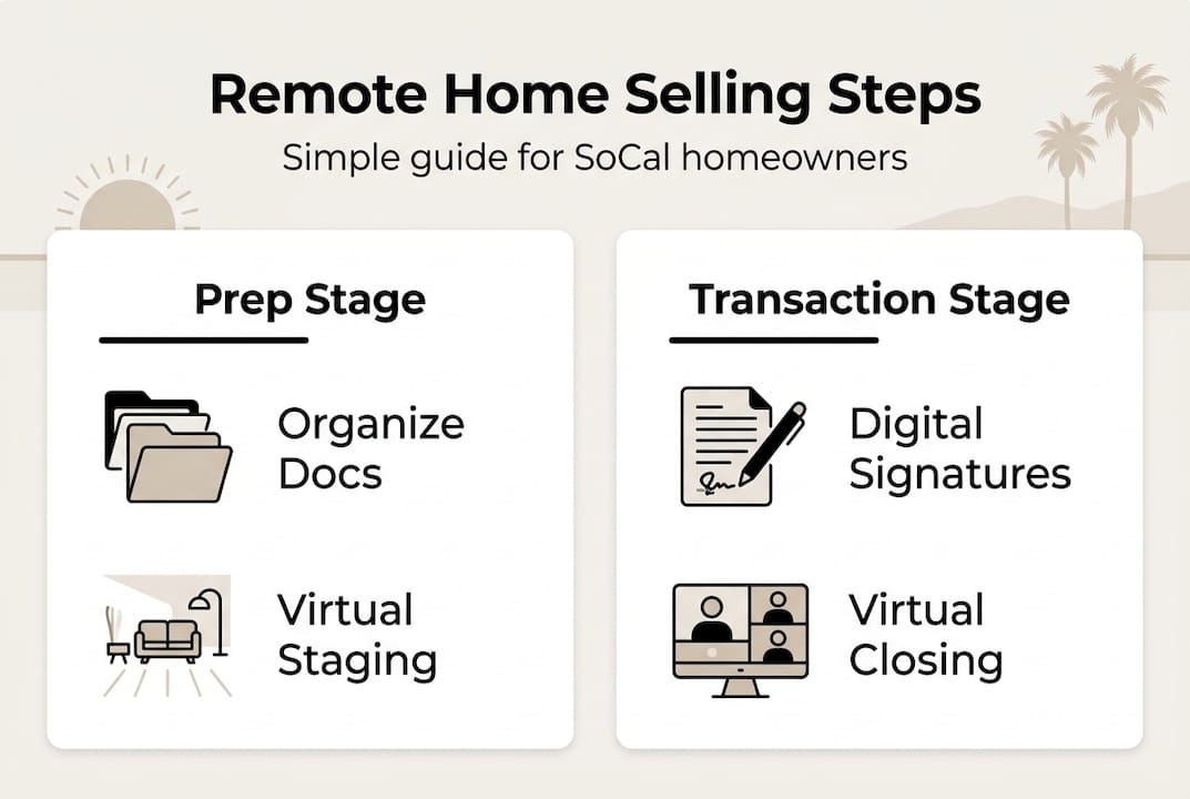 Infographic outlining remote home selling stages