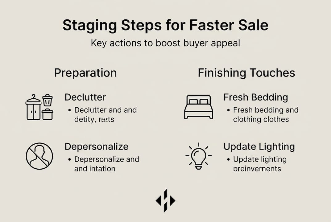 Infographic listing home staging steps