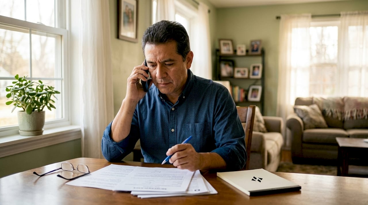 Homeowner negotiating mortgage over phone
