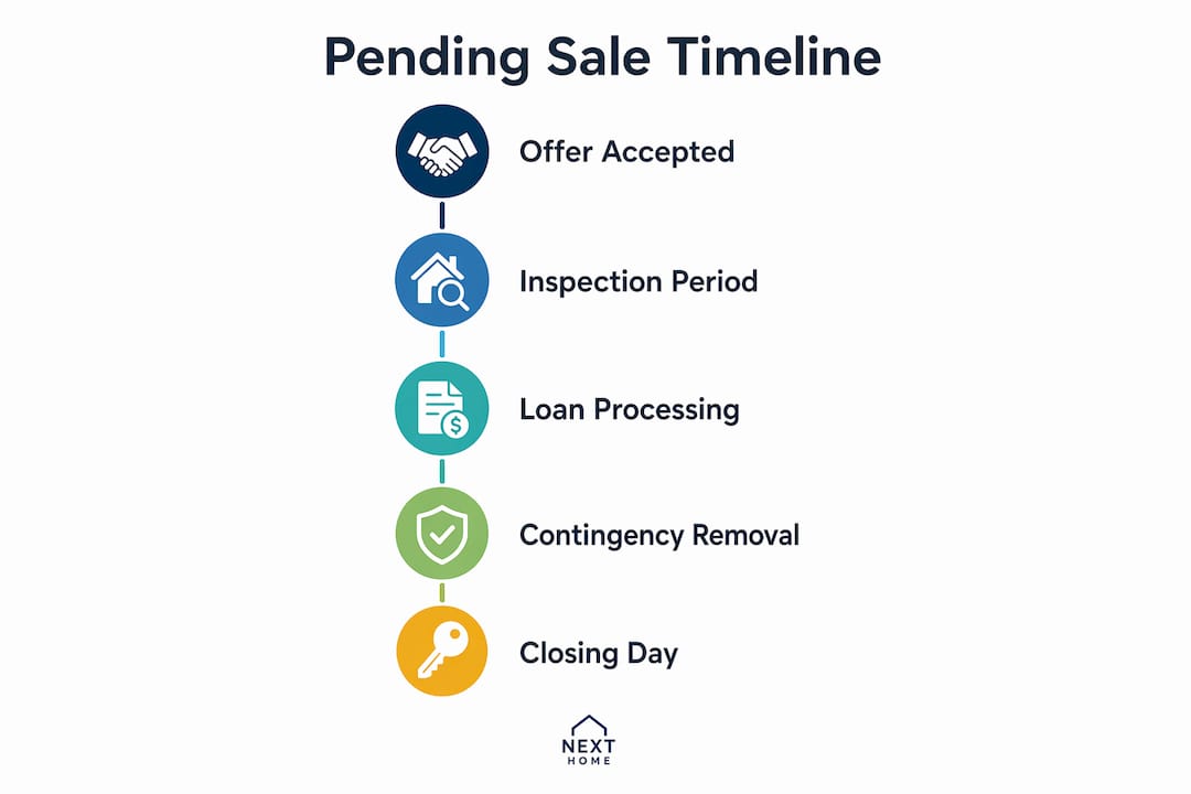 Infographic showing timeline of pending sale process