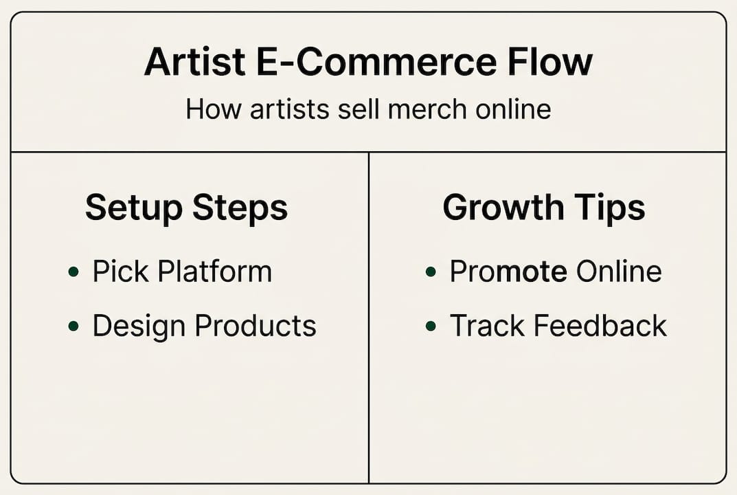 Infographic showing artist e-commerce workflow