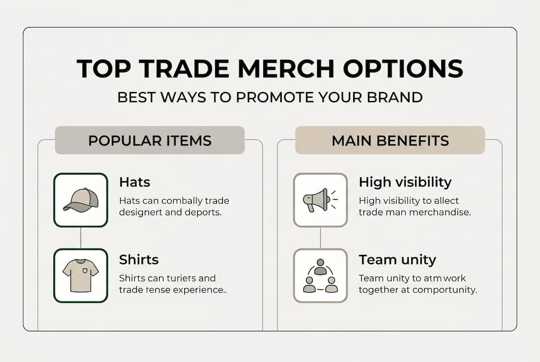 Infographic of top trade merchandise and benefits