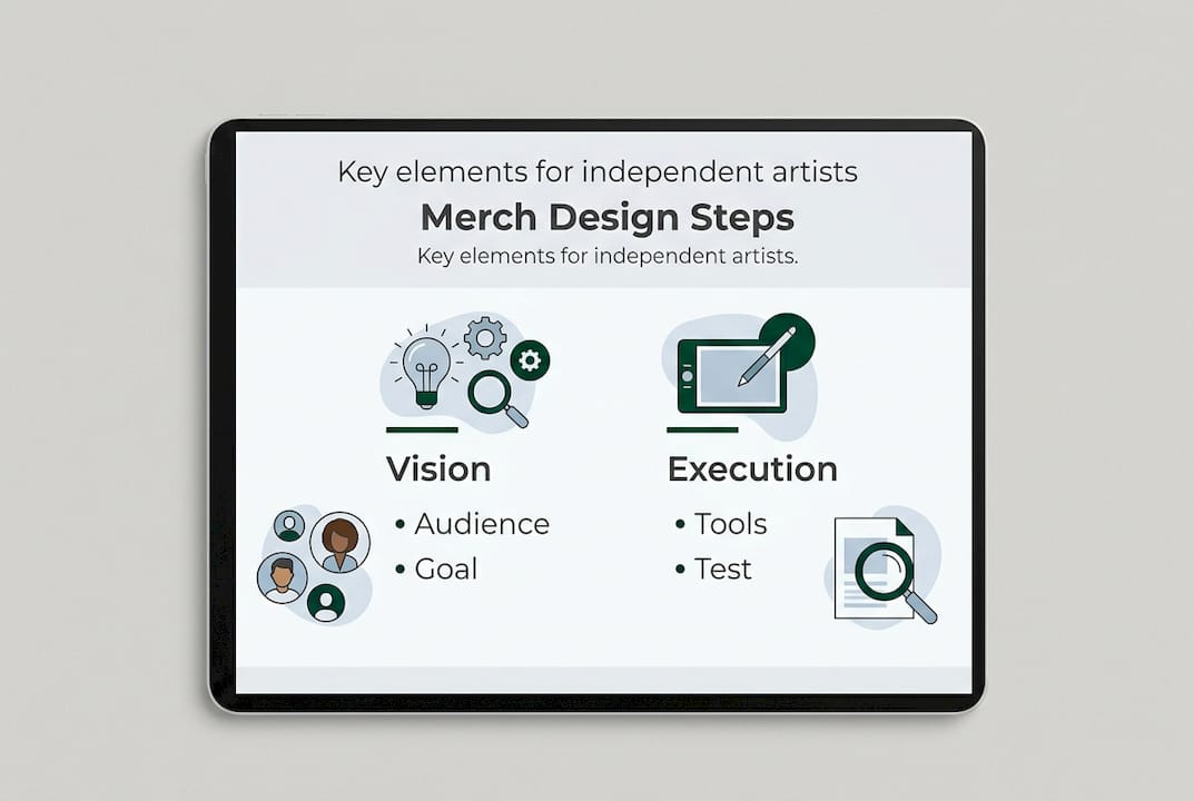 Infographic showing merch design key steps