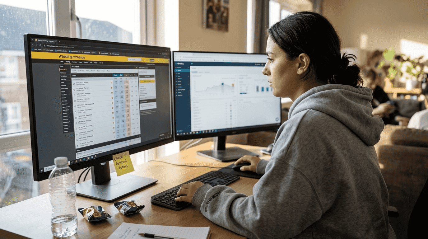 Woman reviewing mismatched betting odds at desk