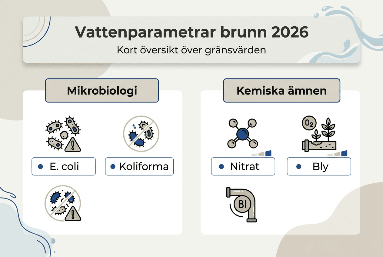 Översikt över de viktigaste vattenvärdena