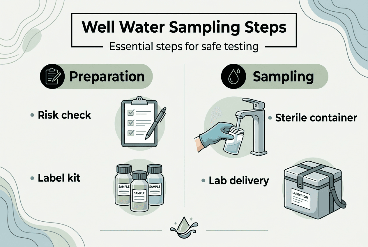 Infographic of well water testing steps