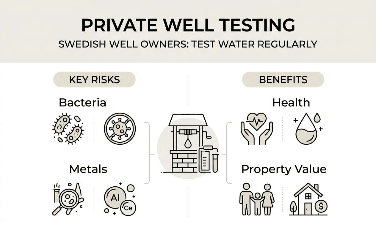 Infographic on Swedish private well water testing