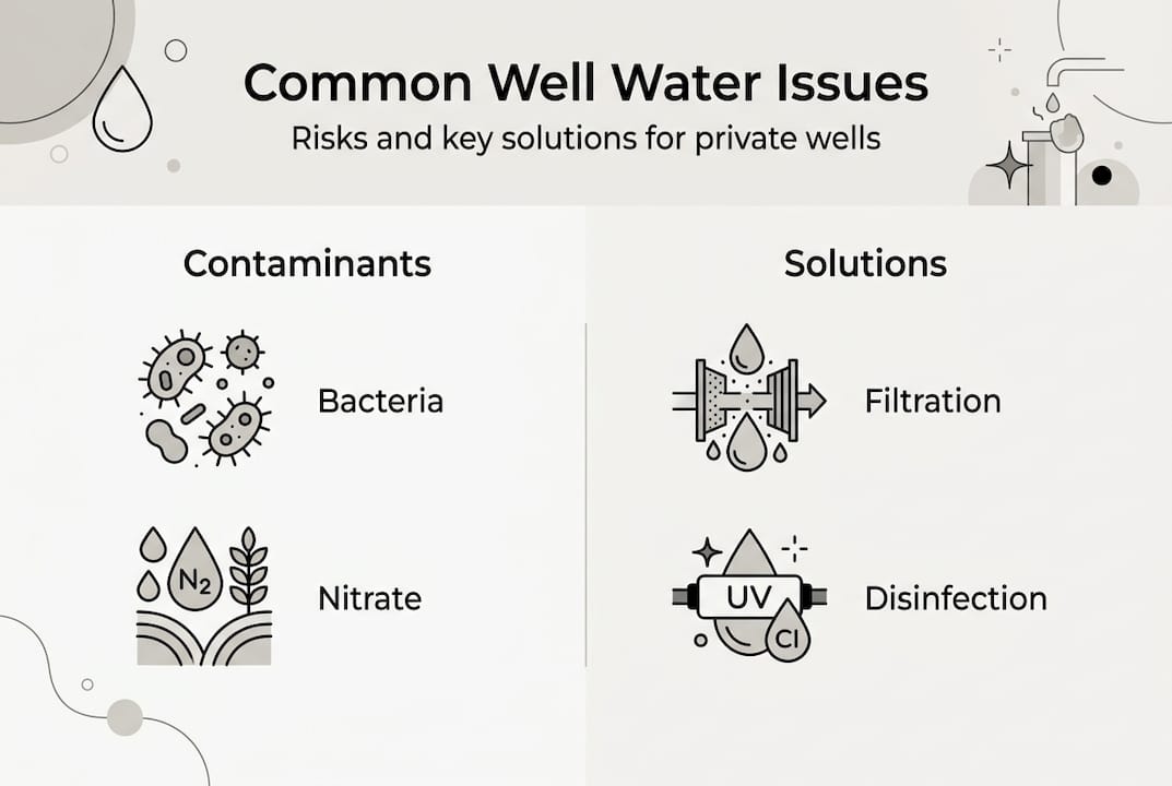 Infographic on well water contaminants and solutions