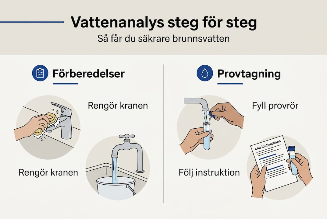 Så här går en vattenanalys av brunnsvatten till – steg för steg i infografik