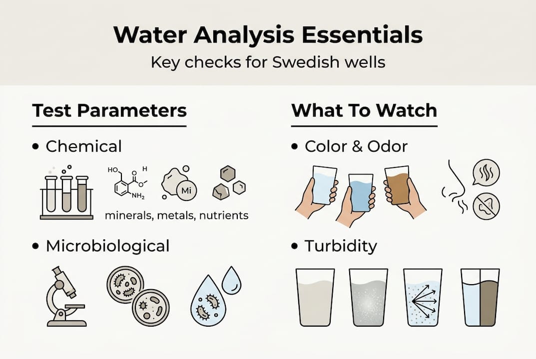 Infographic: water analysis basics for Swedish wells