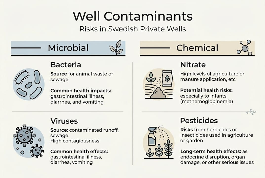 Infographic shows common well water contaminants