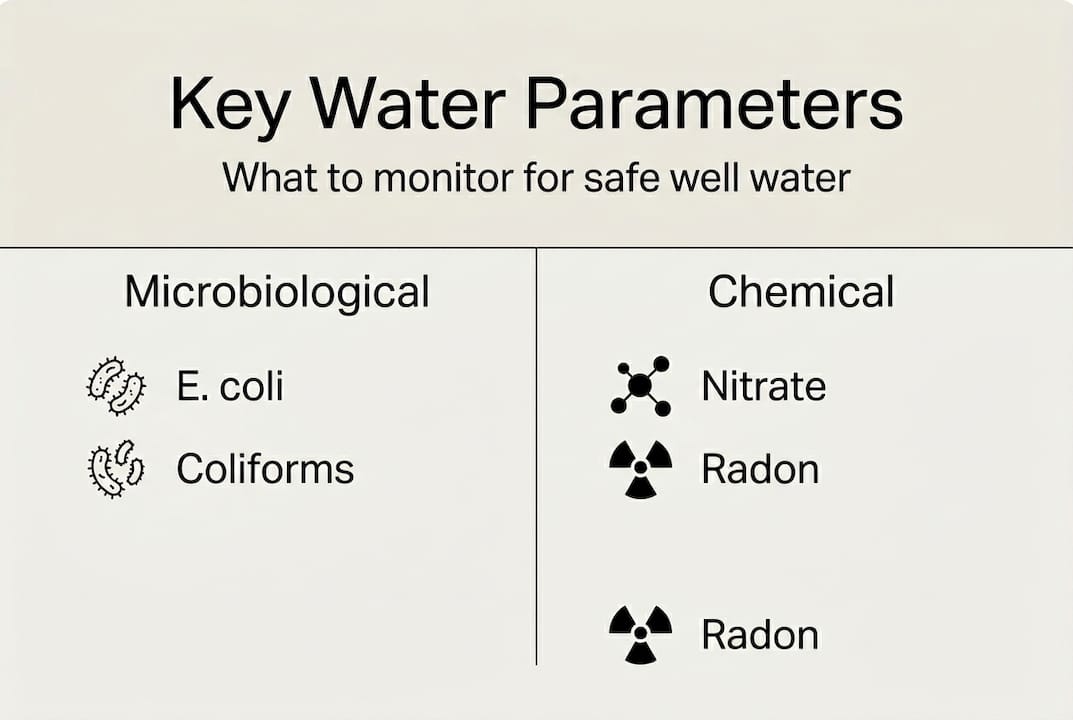 Infographic of well water test parameters