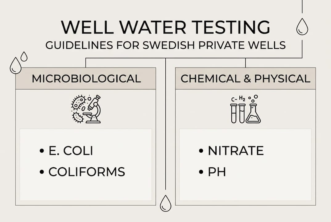 Infographic of Swedish well water test types