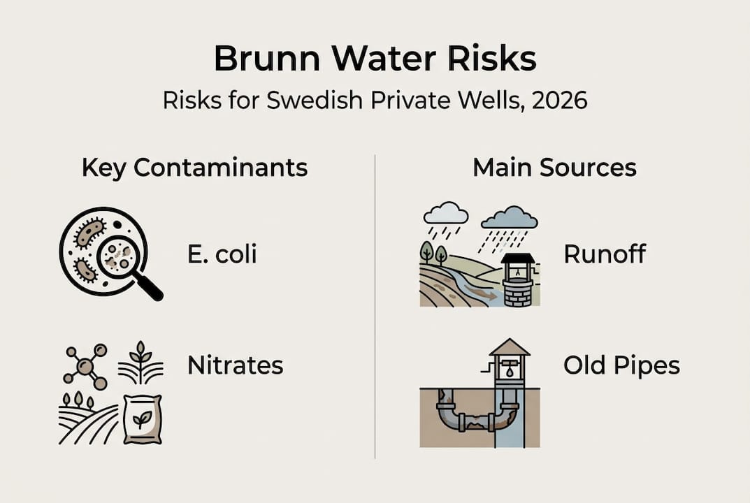 Infographic showing well water risks and sources