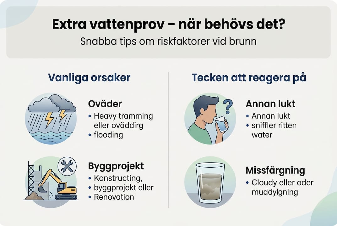 Grafisk översikt: När behövs extra vattenprovtagning? Här går vi igenom de viktigaste riskfaktorerna att hålla koll på.