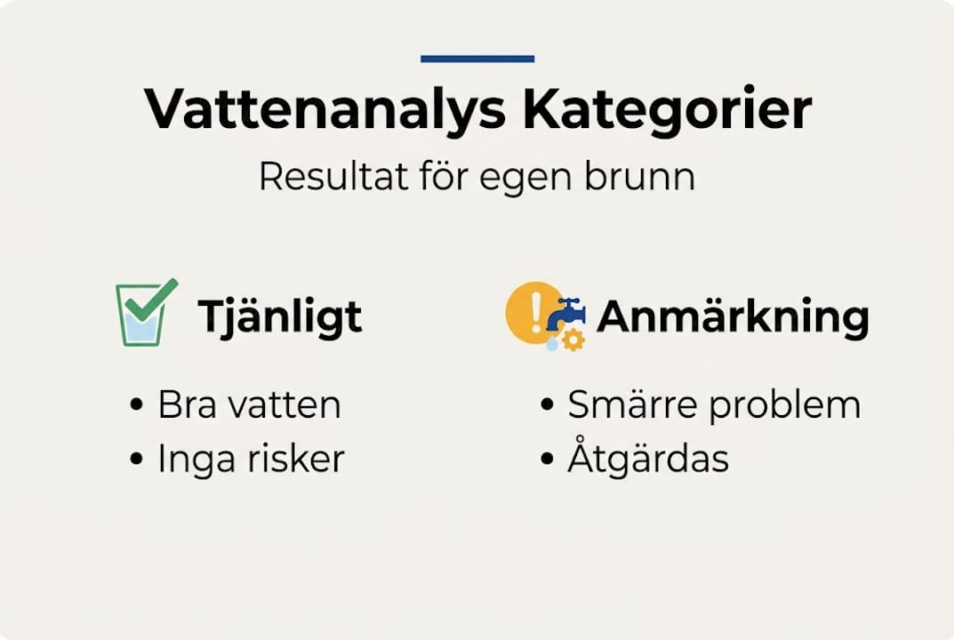 Översikt över kategorier i vattenanalysens resultat – en infografik