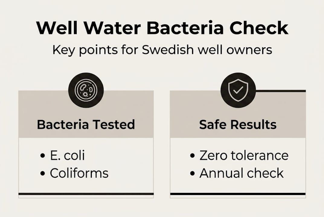 Infographic on bacteria standards for Swedish wells