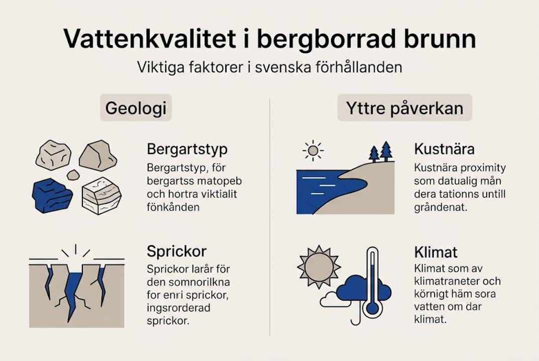 Grafisk översikt över de viktigaste faktorerna som påverkar vattenkvaliteten