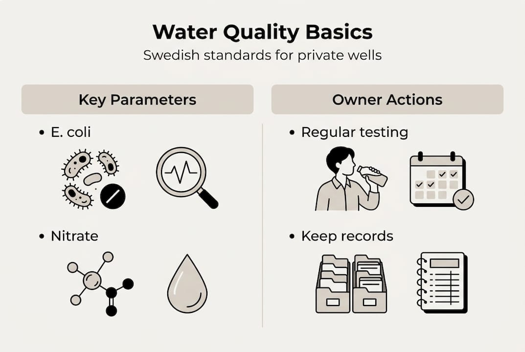 Infographic shows Swedish well water standards overview