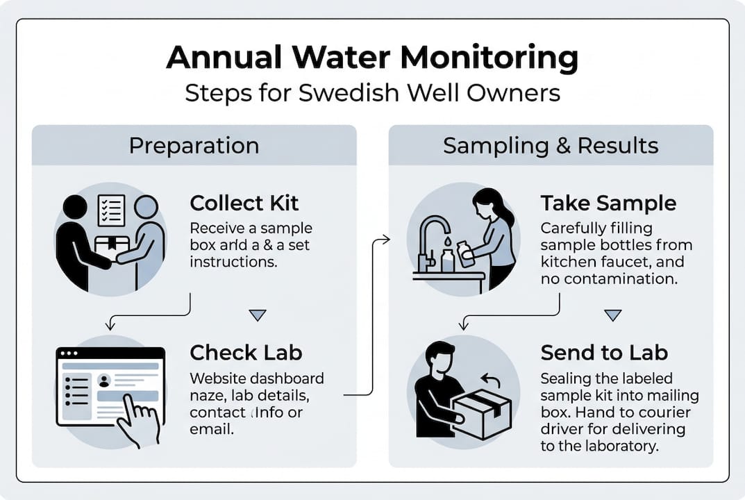 Infographic of water monitoring steps and overview