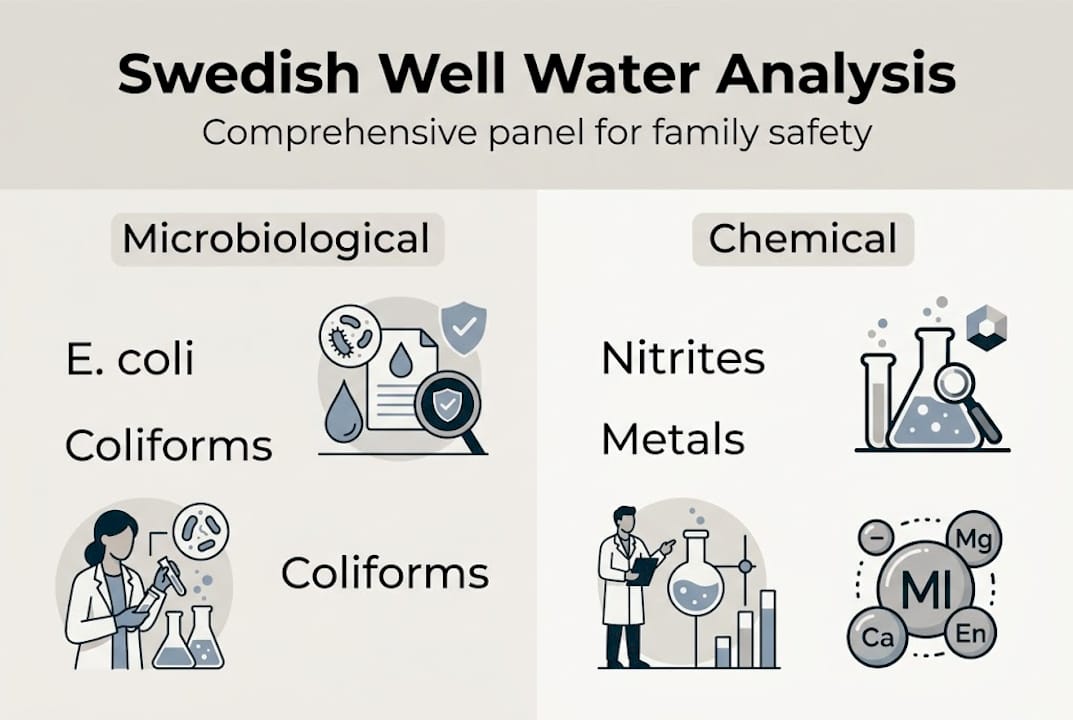 Infographic on well water test parameters