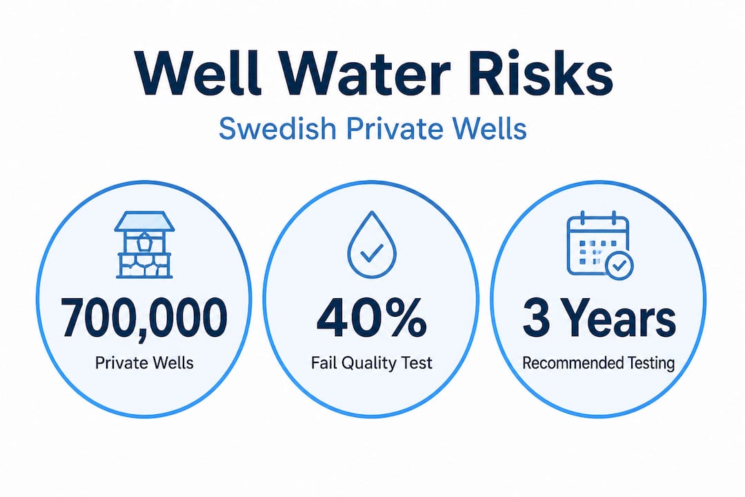 Infographic with key stats on Swedish well water