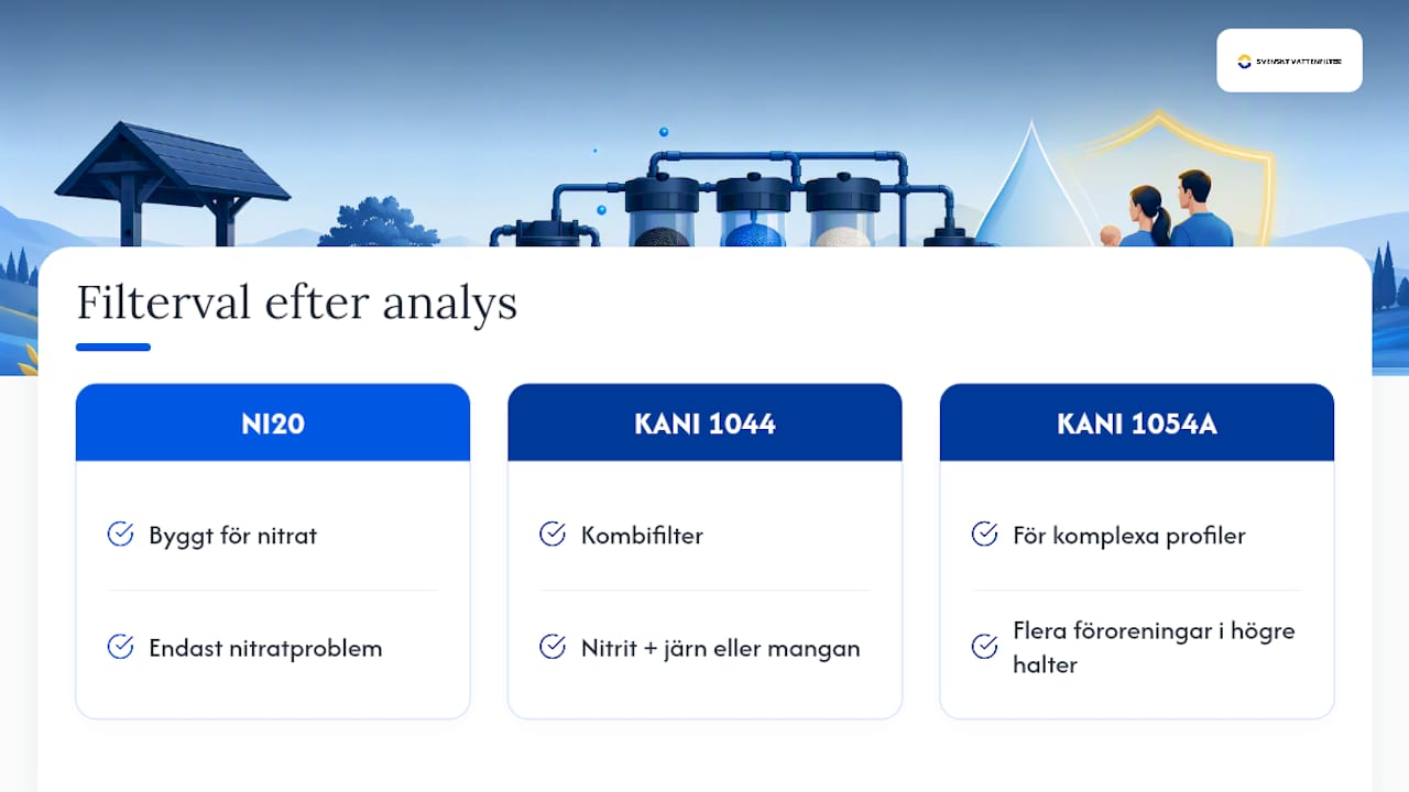 Produkter för nitrit- och nitratproblem i din brunn — overview diagram