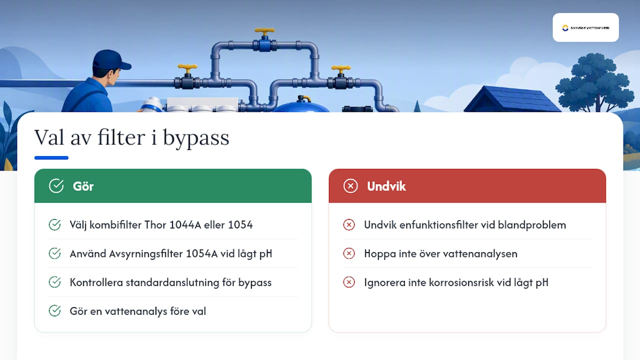 Svenskt vattenfilter: hur våra produkter passar in i en bypass-lösning — overview diagram