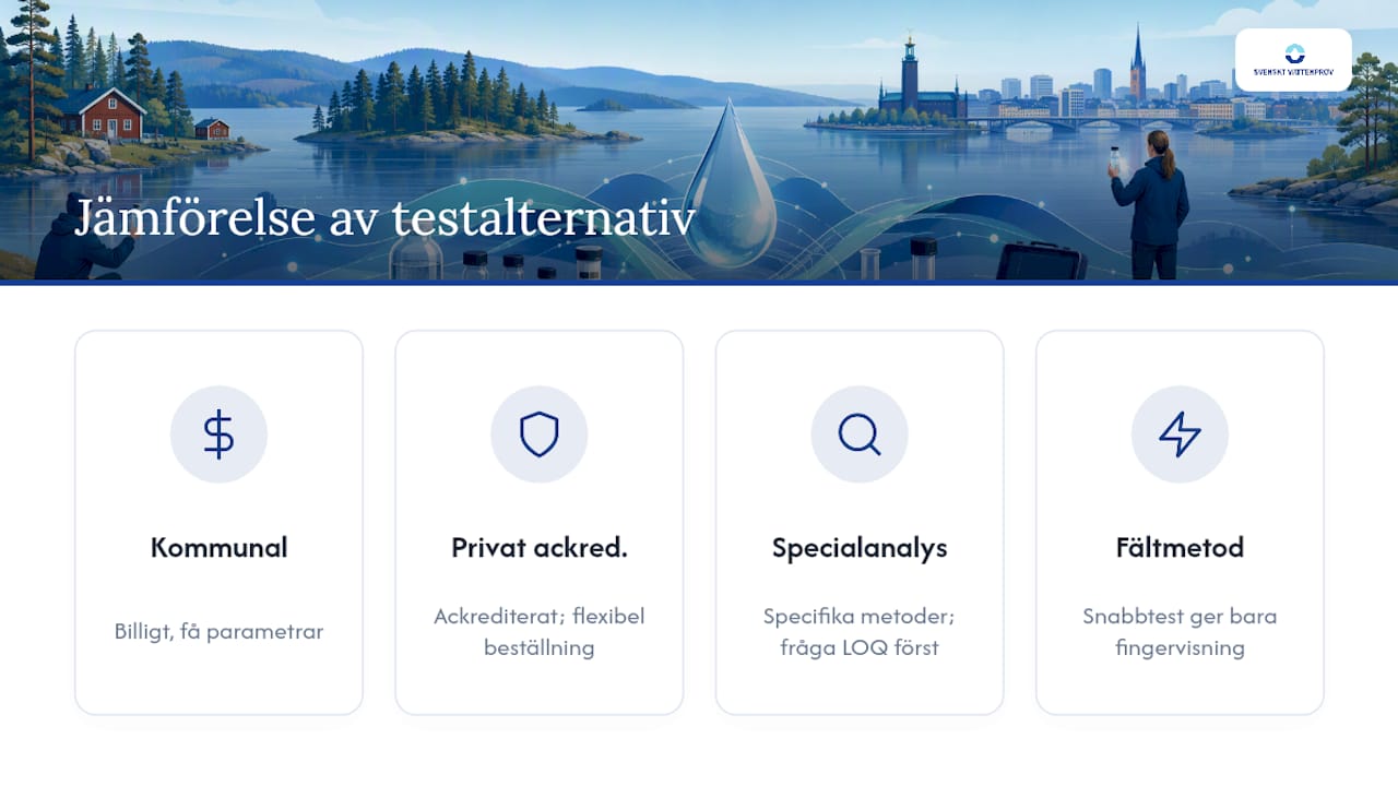 Jämförelse av fyra olika vattenanalysmetoder