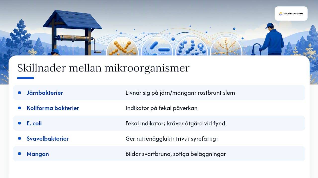 Jämförelse av mikroorganismer i brunnsvatten