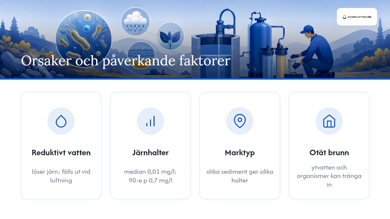 Varför uppstår järnbakterier och vilka faktorer påverkar — overview diagram