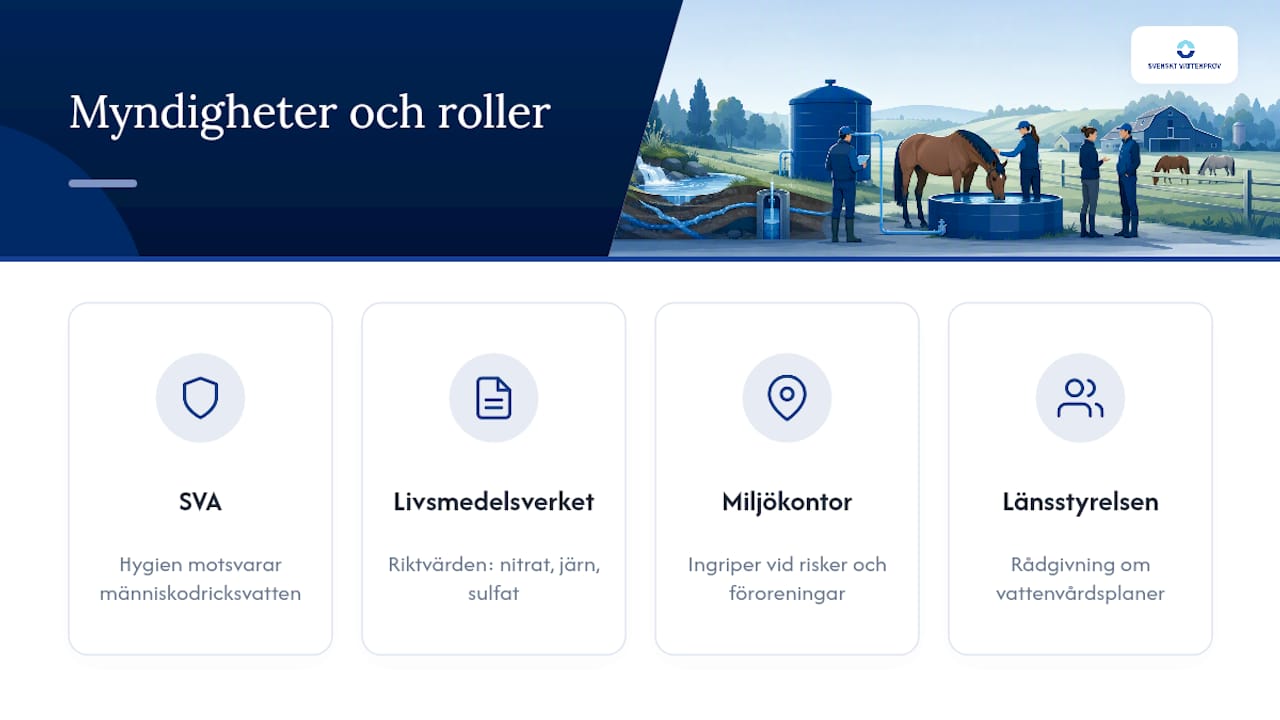 Regelverk och myndighetskrav för vattenkvalitet på hästgårdar — overview diagram