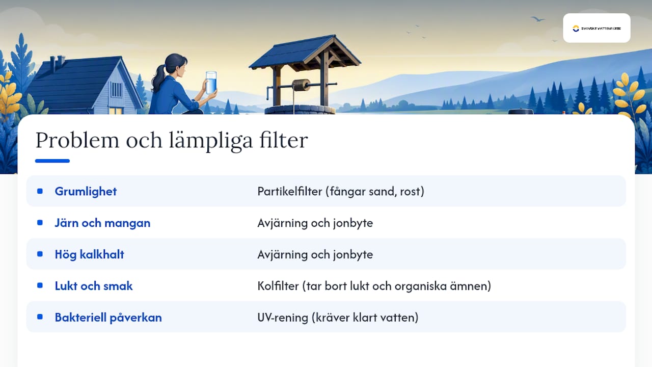 Vattenproblem relaterade till filterlösningar
