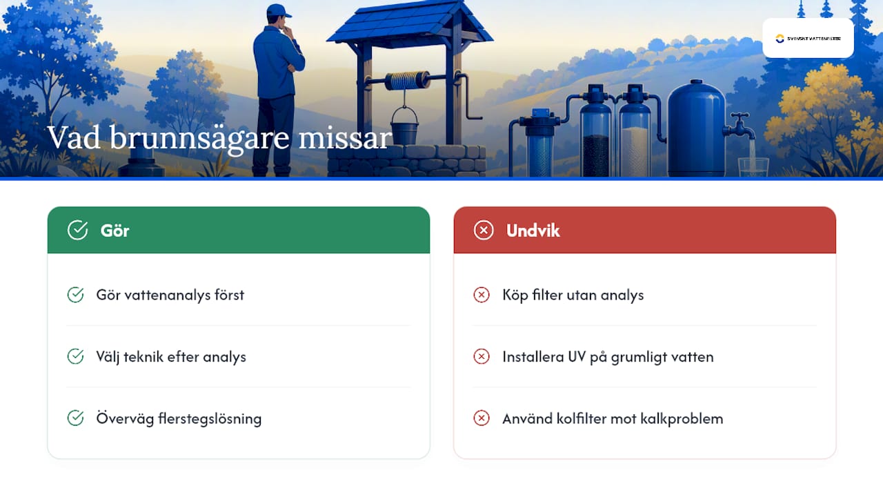Vad de flesta brunnsägare missar när de väljer filter — overview diagram