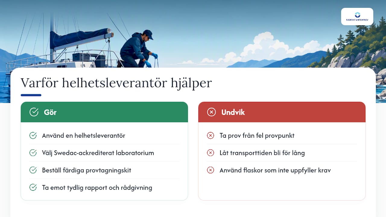 Varför en helhetsleverantör minskar risken vid sjövattenanalys — overview diagram