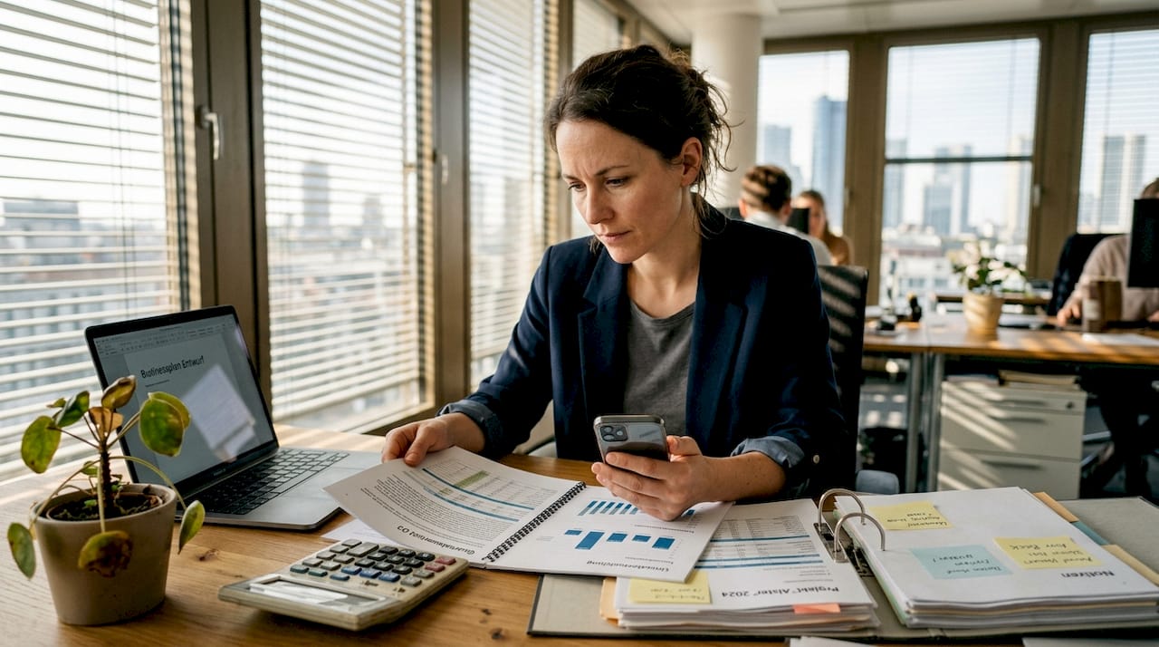 Unternehmer analysiert Auswertungen zu Kundenbewertungen