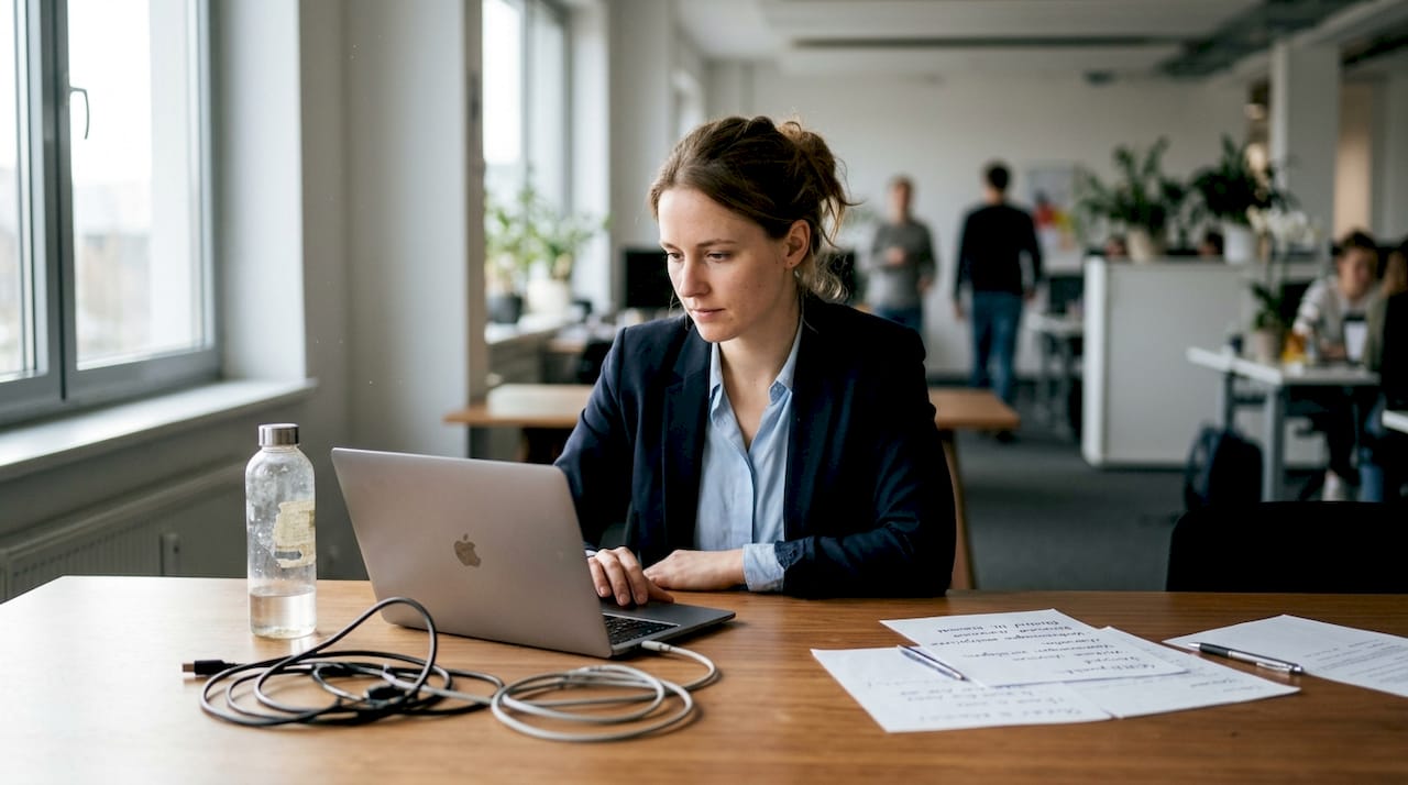 Eine Mitarbeiterin bearbeitet im Büro das Feedback unserer Kundinnen und Kunden.