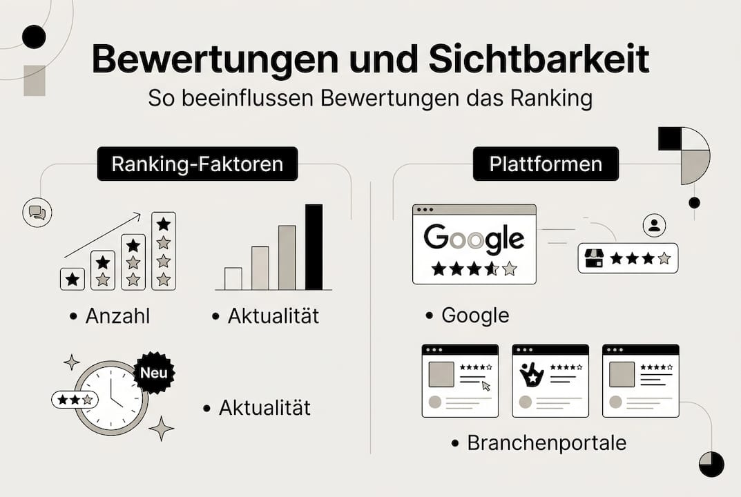 Grafik: Wie Bewertungen die Online-Sichtbarkeit beeinflussen