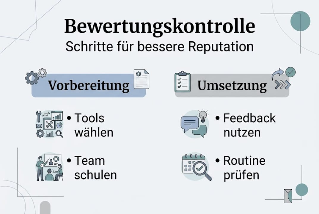Infografik: Überblick über die Bewertungskriterien und den Ablauf der Prüfung